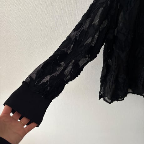 qiri   tulip lace jacquard blouse ・クロ