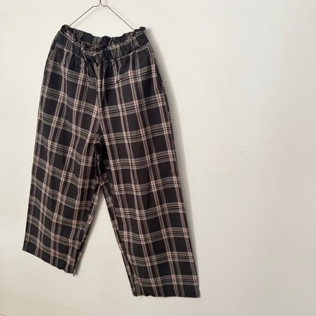 PARIS DE AOUNE  コットンチェック イージーワイドパンツ