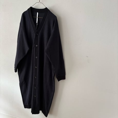 PARIS DE AOUNE   ジャガードクルーネックカーディガン・ネイビーヘリンボン