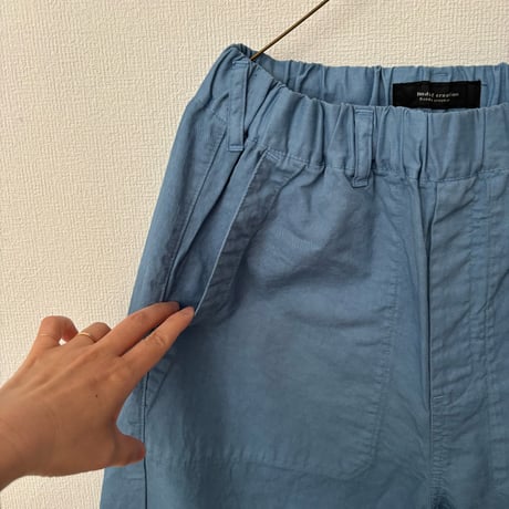 Hands of creation コットンリネンツイル イージーワークバレルパンツ