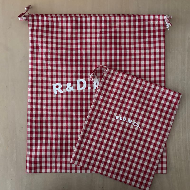 オールドマンズテーラー GINGHAM CHECK DRAWSTRING BAG(L) | i