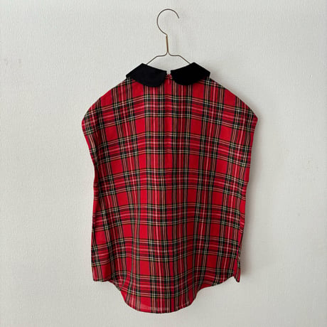 オールドマンズテーラー  ROUND COLLAR NO SLEEVE BLOUSE ・Royal Stewart
