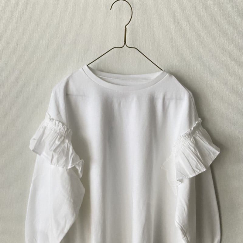 UNIVERSAL SEVEN USAコットン ギャザーフリルTシャツ | itonowa L
