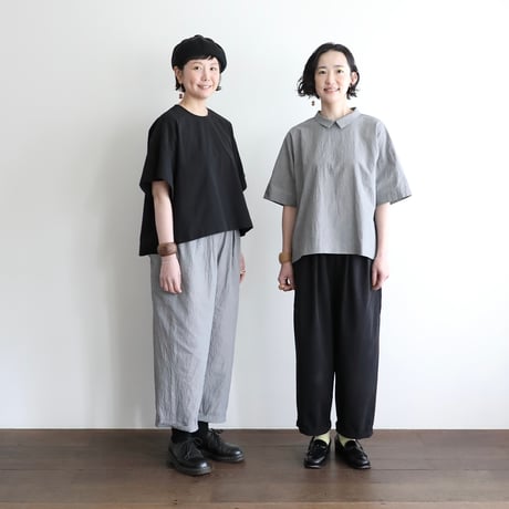 kiki to kiki コットン細チェック セットアップ