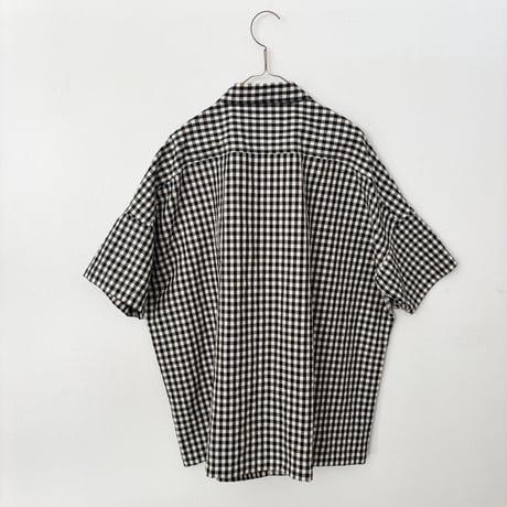 オールドマンズテーラー GINGHAM CHECK OVER SIZE HALF SLEEVE SHIRT