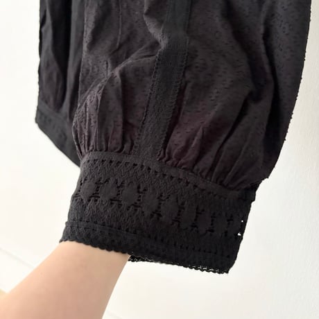 yuni Flower Jacquard×lace パンツ・クロ