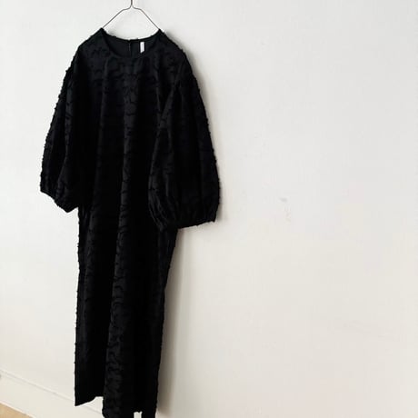PARIS DE AOUNE   ジャガード ボリュームスリーブワンピース・クロカットジャガード
