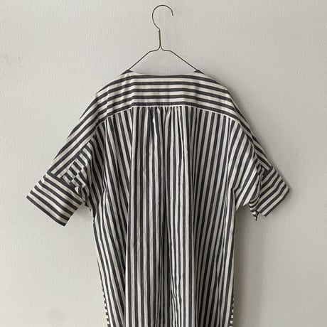 somewearclothing  コットンリネンストライプ シャツワンピース