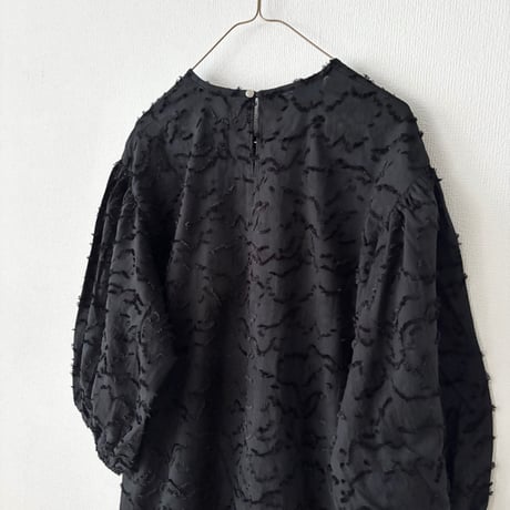 PARIS DE AOUNE   ジャガード ボリュームスリーブワンピース・クロカットジャガード