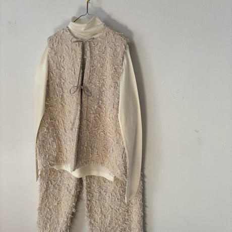 qiri   mineral gather wide pants ・ライトベージュ