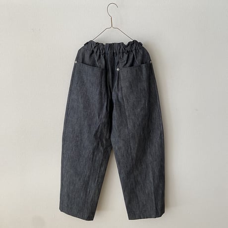miho umezawa PLANE WEAVE DENIM unisex cocoon pants　トール丈