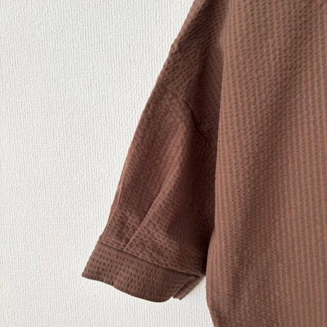 somewear clothing  サッカーストライプ2way五分袖ブラウス
