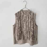 UNIVERSAL TISSU フレンチリネン スリーブレス フリルブラウス ・キナリ