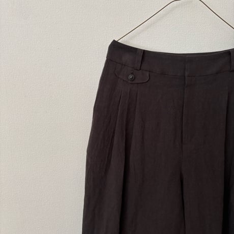 atelier naruse　In Formal series linen tuck pants・charcoal