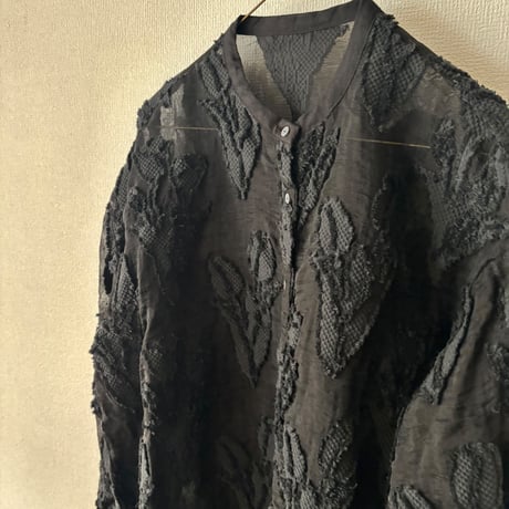 qiri   tulip lace jacquard blouse ・クロ