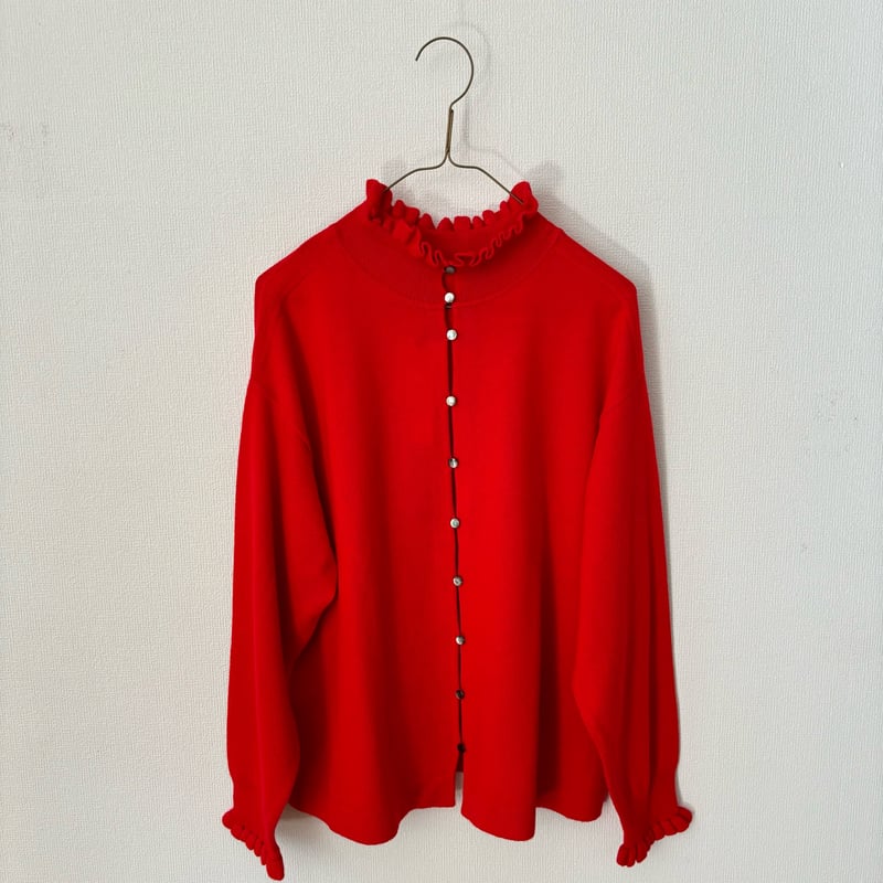 ハンズオブクリエイション　未使用品　メリノウール　フリル2ウェイカーディガン Hands of creation super merino ポイントフリル2wayカーディ