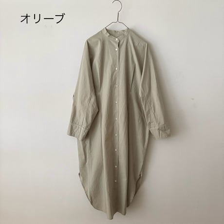 yuni コットンキャッチワッシャー タックシャツワンピース