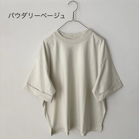 OUVERT KANDOU天竺 ロールアップスリーブ プルオーバー