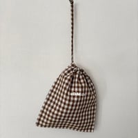 オールドマンズテーラー GINGHAM CHECK DRAWSTRING BAG(S)・Brown