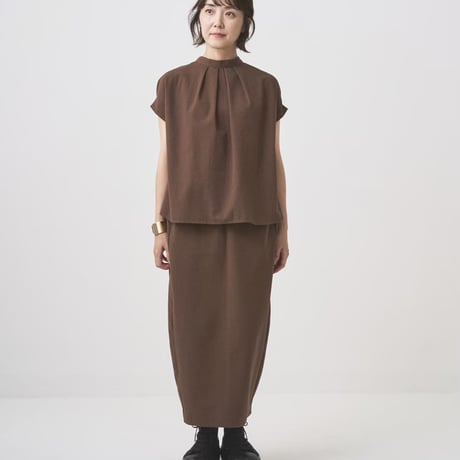 somewear   サッカーストライプフレンチスリーブブラウス