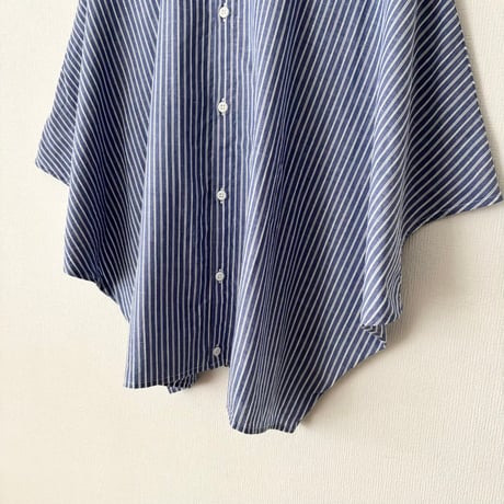 NATURAL LAUNDRY　綿麻ドビーストライプ 2wayシャツ