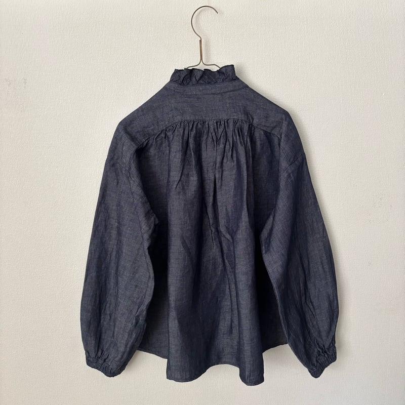 Hands of creation コットンリネンツイル スタンドフリルブラウス | ito