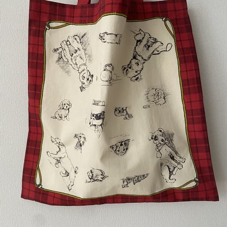 オールドマンズテーラー  SKETCH BOOK PANEL BAG    Dog Red