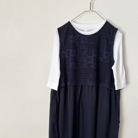 TISSU パッチワークレース コンボワンピース