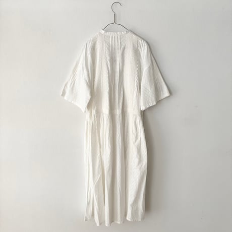 yuni Flower Jacquard×lace ワンピース・シロ
