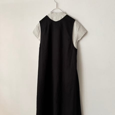 OUVERT 60/-ツイルF-COLD 深Vネックノースリーブワンピース