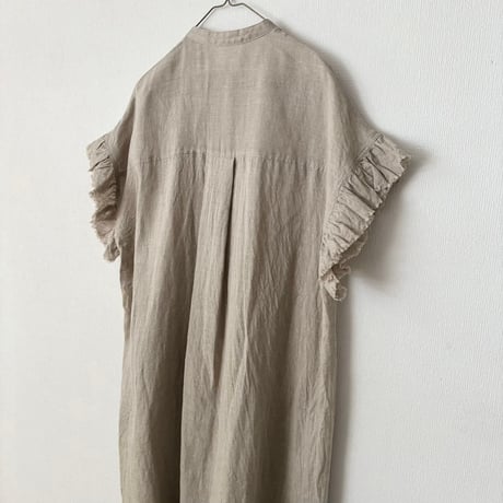 yuni 60/1 Linen gather sleeves ワンピース