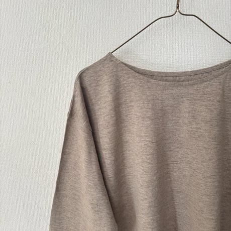 Hands of creation  リバイバルリネン ボートネック七分袖プルオーバー