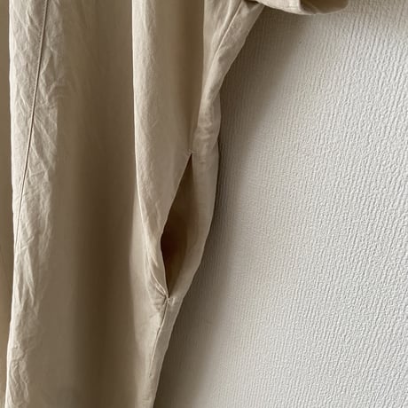 homspun コットンリネンマット パフスリーブワンピース　アイボリー Mサイズ