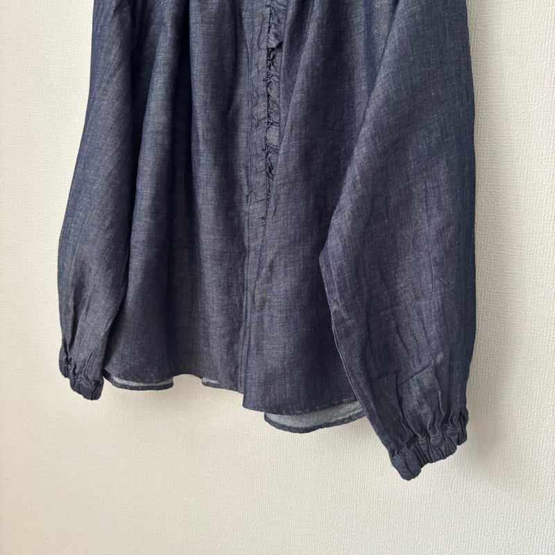 Hands of creation コットンリネンツイル スタンドフリルブラウス | ito