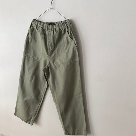 Hands of creation 綿麻バックサテン イージーワイドパンツ