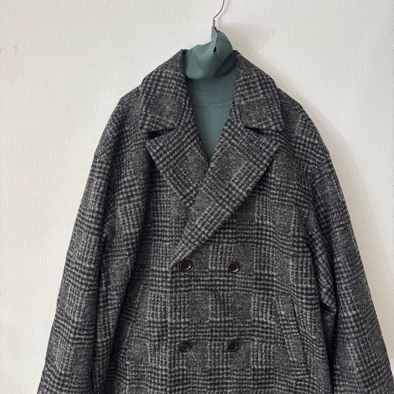 UNIVERSAL TISSU ウールグレンチェック オーバー ピーコート | itonowa