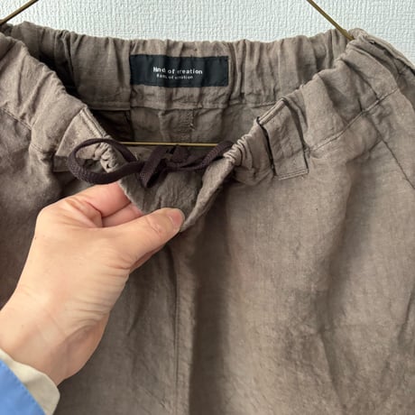 Hands of creation  fanage Linen シンプルテーパードパンツ