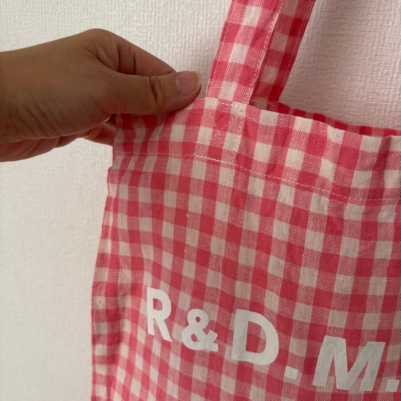 オールドマンズテーラー LINEN GINGHAM CHECKI TOTE BAG・Pink