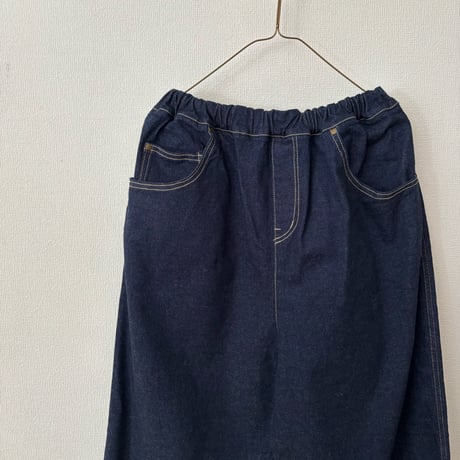 pot and tea デニム裾ゴムパンツ ・コン  Mサイズ