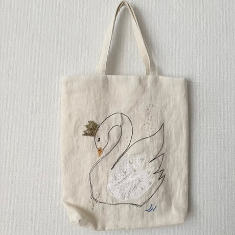 raha linen  swan bag
