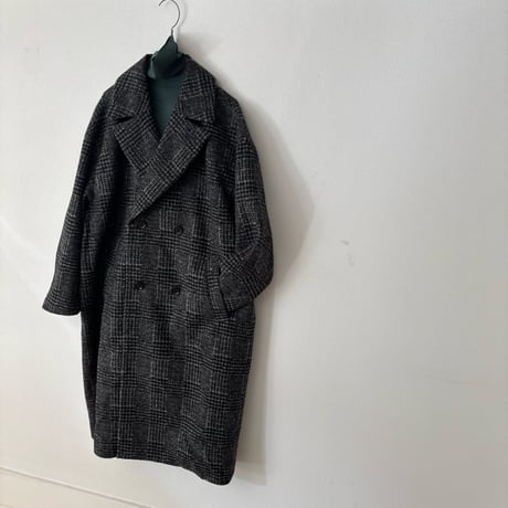 UNIVERSAL TISSU ウールグレンチェック オーバー ピーコート