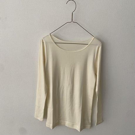 miho umezawa  SUPIMA COTTON ワイドネックインナーTシャツ9分袖