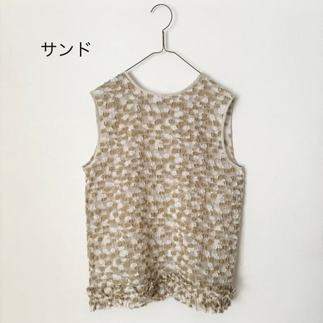 qiri  木漏れ日  back ribbon blouse・サンド