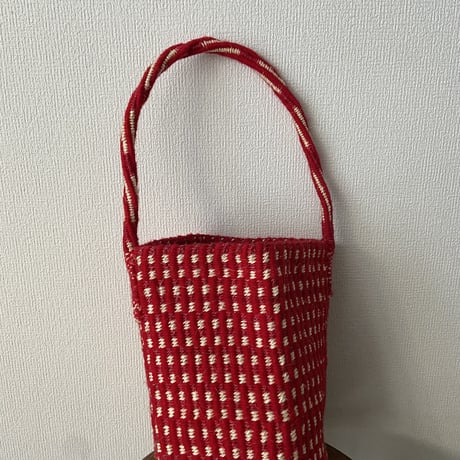 RECTANGLE ギンガムサイザル ミニショルダー・RED
