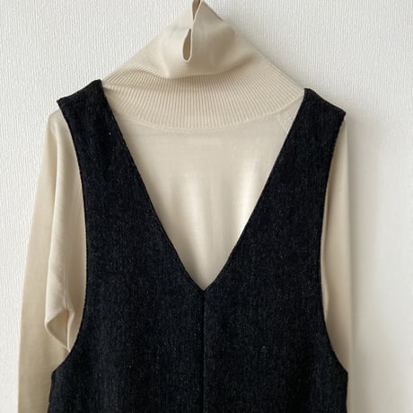 UNIVERSAL TISSU  オリジナルウールヘリンボン サロペット