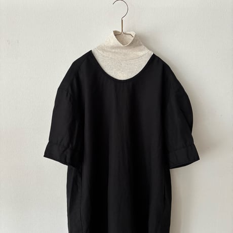 homspun  リネンバイオ 半袖ワンピース・ブラック