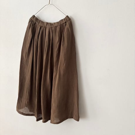 Hands of creation 60/-Linen 解撚ワッシャークロス ランダムタックイージースカート