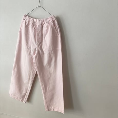 Hands of creation 綿麻バックサテン イージーワイドパンツ