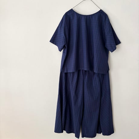 raha　edodaki gingham check flare wide pants