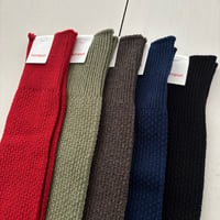 homspun コットンウール カノコ編みハイソックス